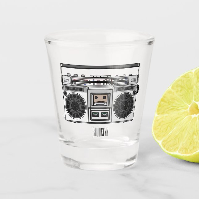 Copo De Shot Ilustração de desenho de rádio (Frente)
