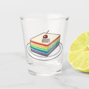 Copo De Shot Ilustração de desenho do bolo-arco-íris