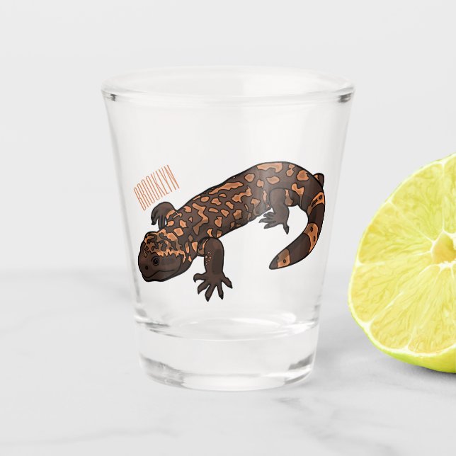 Copo De Shot Ilustração de desenho do monstro de Gila (Frente)