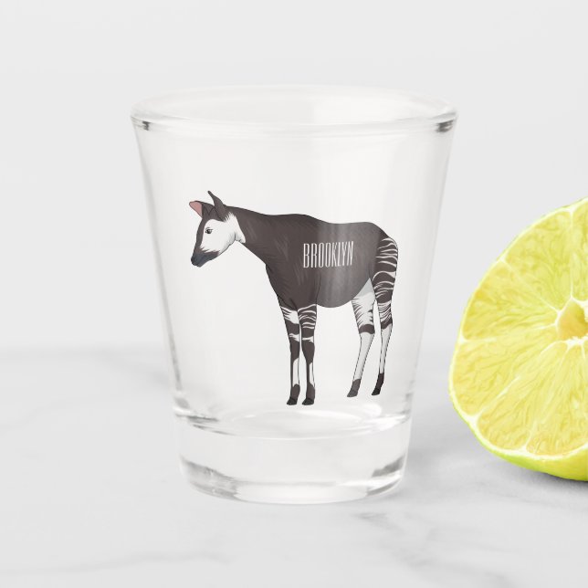 Copo De Shot Ilustração de desenho em Okapi (Frente)