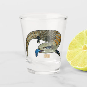 Copo De Shot Ilustração de desenho em tons azuis