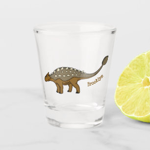 Copo De Shot Ilustração de dinossauro blindado Ankylosaurus