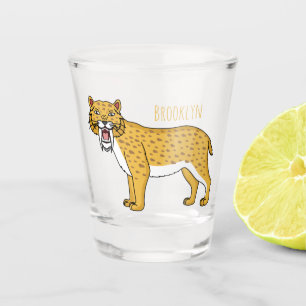 Copo De Shot Ilustração de tigre com dentes de Saber