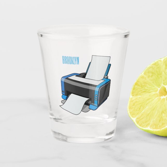 Copo De Shot Ilustração do desenho da impressora (Frente)
