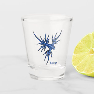 Copo De Shot Ilustração do dragão azul de lesma marinha