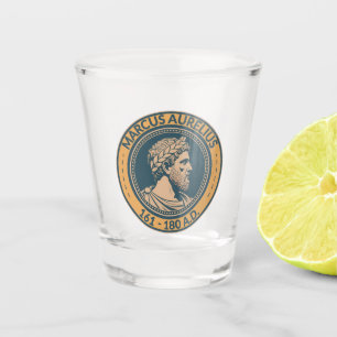 Copo De Shot Ilustração do Imperador Romano Marco Aurélio Badge