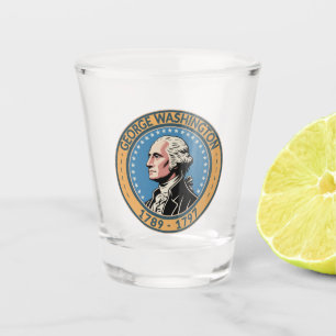 Copo De Shot Ilustração do Presidente dos EUA George Washington