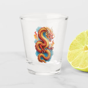 Copo De Shot Ilustração Fiery do Dragão Vermelho Chinês-67561