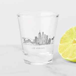 Copo De Shot Ilustração Minimalista da Paisagem Urbana de Los A