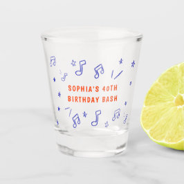 Copo De Shot Ilustrações Desenhadas à Mão Musicais para 40º Ani
