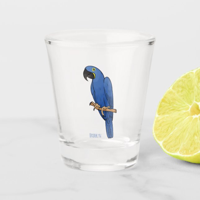Copo De Shot Imagem de desenho animado de ave de arara-arara Hy (Frente)