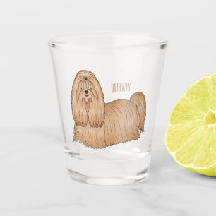Copo De Shot Imagem de desenho animado de cabelos longos Shih t
