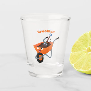 Copo De Shot Imagem de desenho animado de carrinho de mão laran