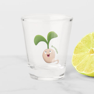 Copo De Shot Imagem de desenho animado de sementes felizes e bo