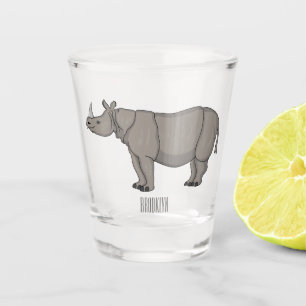 Copo De Shot Imagem do desenho animado de Javan rhinoceros