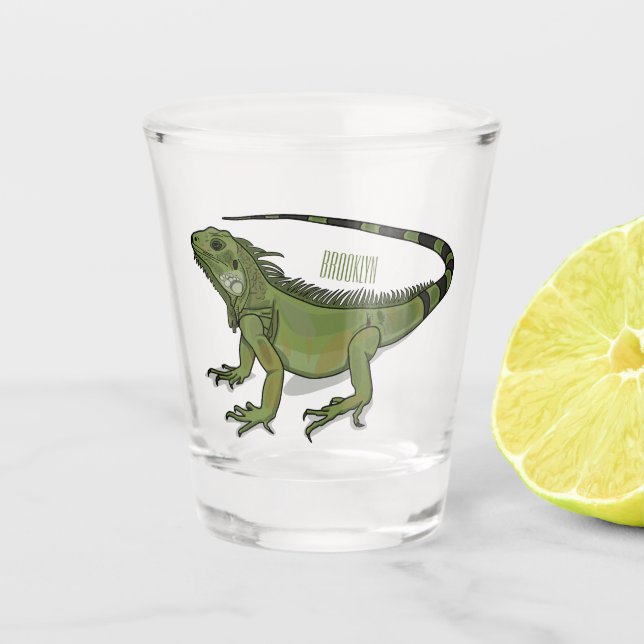 Copo De Shot Imagem do desenho de Iguana (Frente)