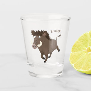 Copo De Shot Imagem engraçada de desenho animado de javalis