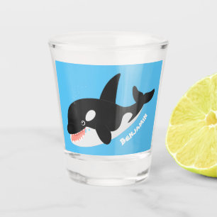 Copo De Shot Imagem engraçada de desenho animado de orca