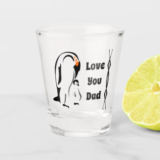 Copo De Shot Imperador Penguin Pai em Pé com Filho