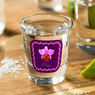 Copo De Shot Impressão da Orquídea Cattleya Personalizada