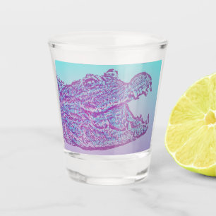 Copo De Shot Impressão de crocodilo azul e roxo
