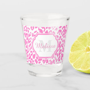 Copo De Shot Impressão Leopardo Rosa