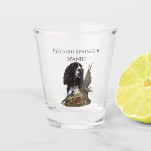 Copo De Shot Inglês Springer Spaniel com faisão