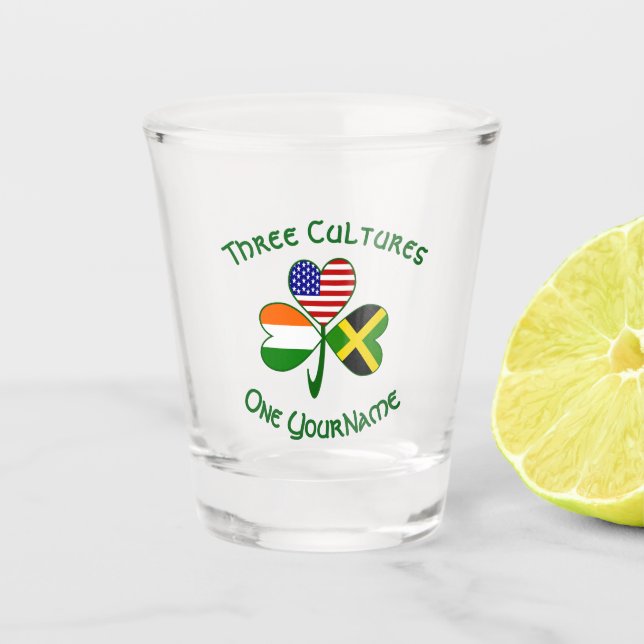 Copo De Shot Irish American Flags jamaicano sacode seu nome S (Frente)