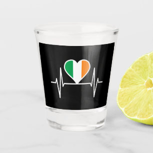 Copo De Shot Irish Flag Heartbeat
