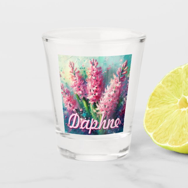 Copo De Shot Jacintos Rosa Personalizados Jacinto Floral (Frente)