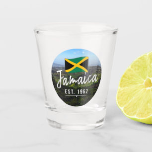 Copo De Shot "Jamaica Est. Montanhas Azuis De 1962" Com Bandeir