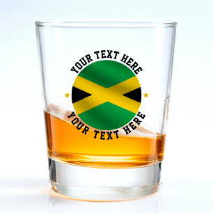 Copo De Shot Jamaica Round Text Jamaican Flag
