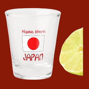 Copo De Shot Japão Bandeira Japonesa Vermelha Personalizada