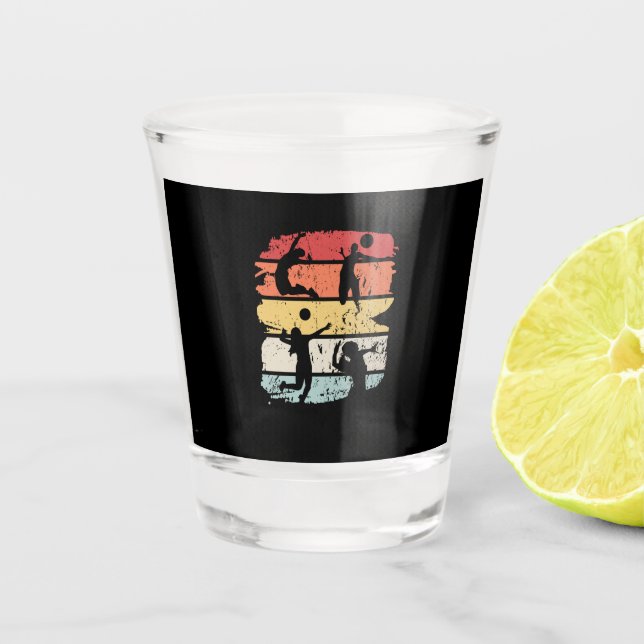 Copo De Shot Jogador de Volei Retro (Frente)