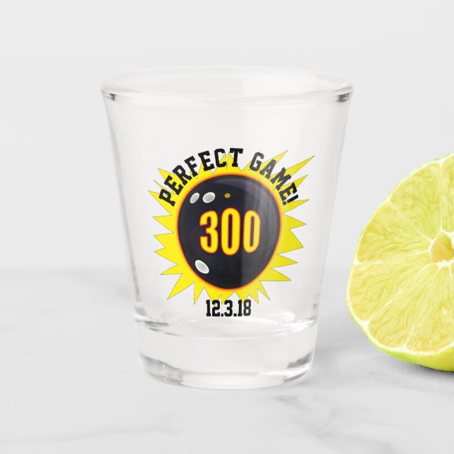 Copo De Shot Jogo perfeito, preto e amarelo (Frente)