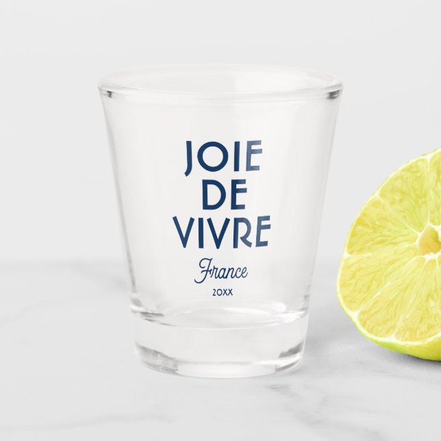 Copo De Shot Joie De Vivre França Ano Personalizado Francês (Frente)