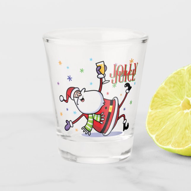 Copo De Shot "Jolly Juice" Vidro de Natal (Frente)
