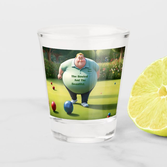 Copo De Shot Jolly Lawn Bowler Man, (Frente)