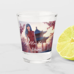 Copo De Shot Jovem Cheongsam Bela Posicionando para Ano Novo Ch