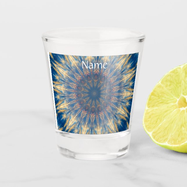 Copo De Shot Kaleidoscópio Blue Chakra Thunder_Cove (Frente)
