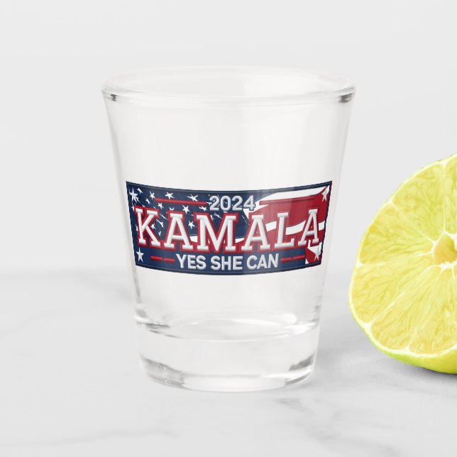 Copo De Shot KAMALA "SIM ELA PODE" Vidro-quente (Frente)