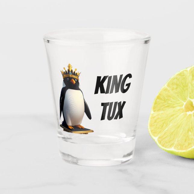 Copo De Shot King Tux Linux Penguin Shot Glass (Frente)