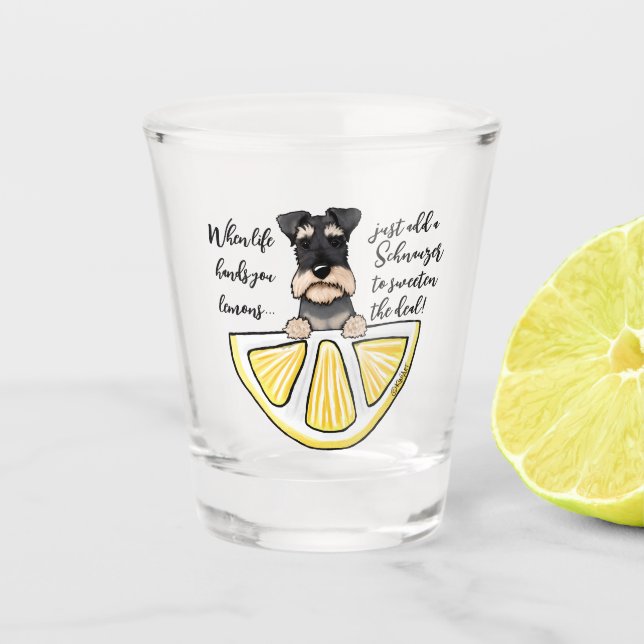 Copo De Shot KiniArt Schnauzer Life Lemons Shot Glass (Frente)
