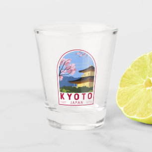 Copo De Shot Kioto Japão - Viagem Retro Viagem Emblem