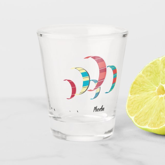 Copo De Shot Kite Surfing Shot Glass, tema da praia (Frente)