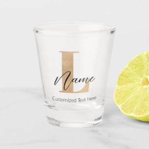 Copo De Shot L & Name Iniciais Monogramados Modernos Personaliz
