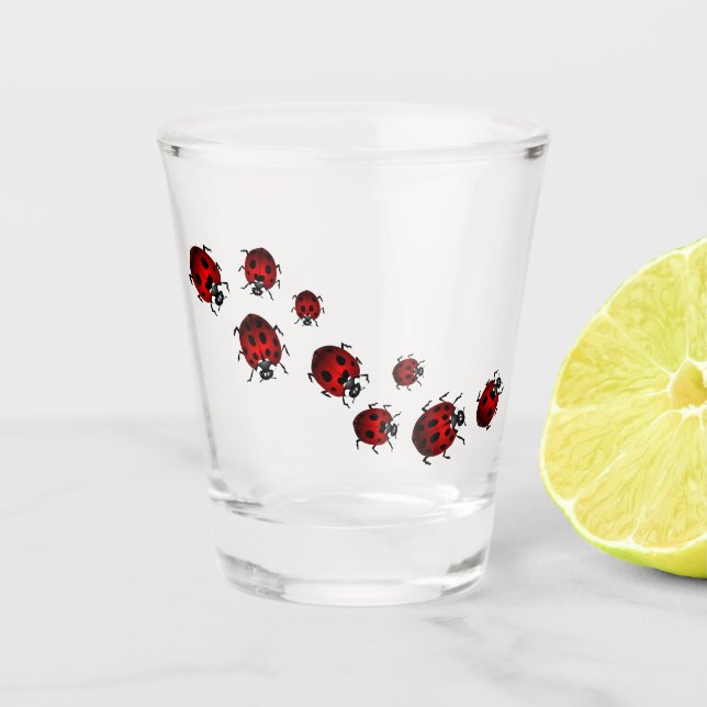 Copo De Shot Ladybug Art Shot Glass Gifs & Ladybug (Frente)