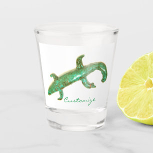 Copo De Shot Lagarto cerâmico verde Thunder_Cove