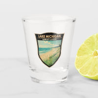 Lago Michigan Viagem Art Vintage