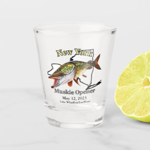 Copo De Shot Lago Personalizado/Data Novo York Muskie Opener
